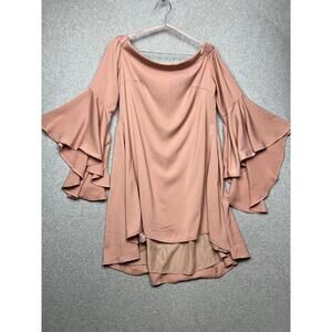 Runaway The Label Off The Shoulder Shift Dress Mauve Size L / 8 Flare Sleeve